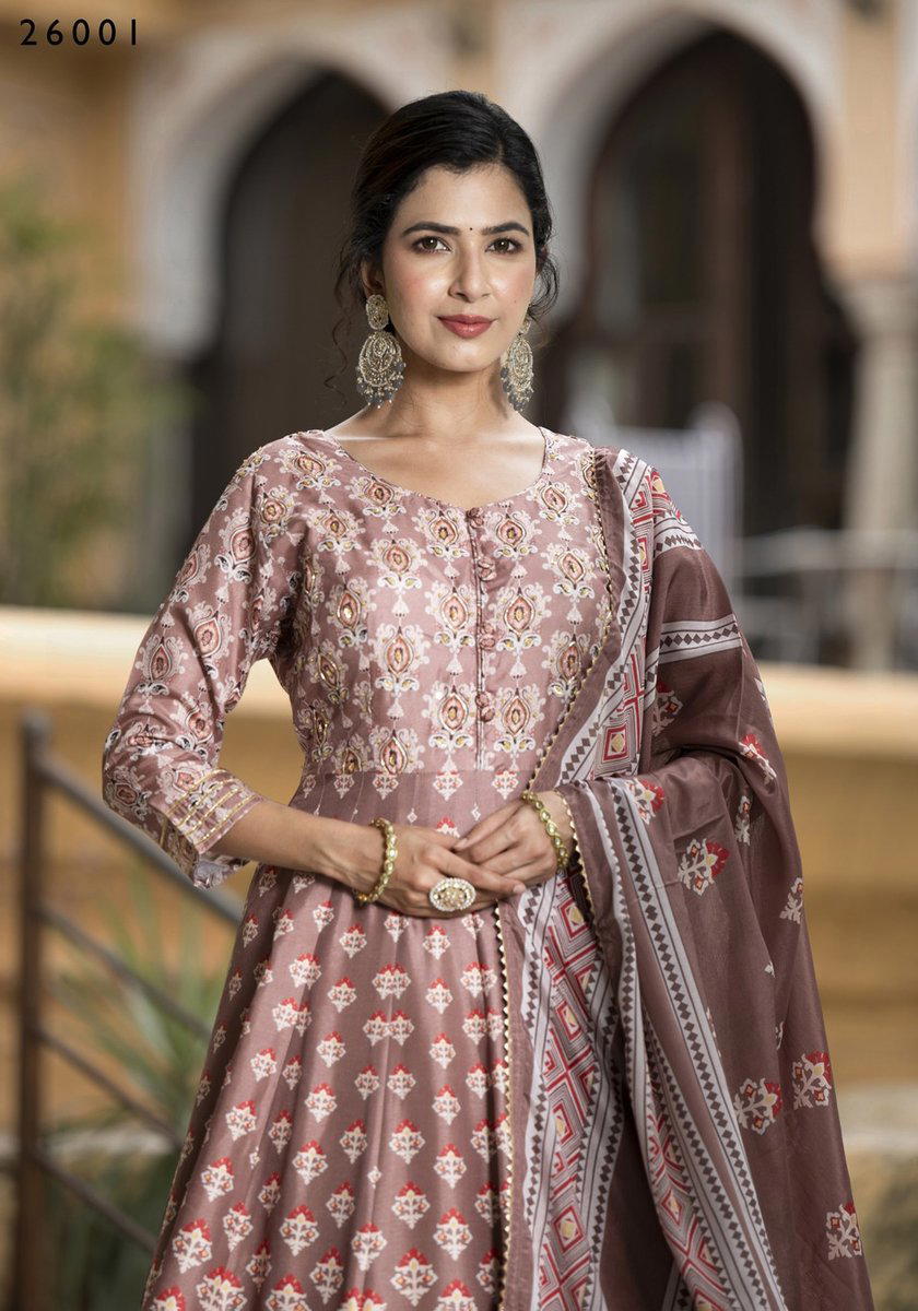 TEJASVEE SAMANTA 26001 TO 26006 DESIGNER SILK GOWN WHOLESALER IN INDIA 1