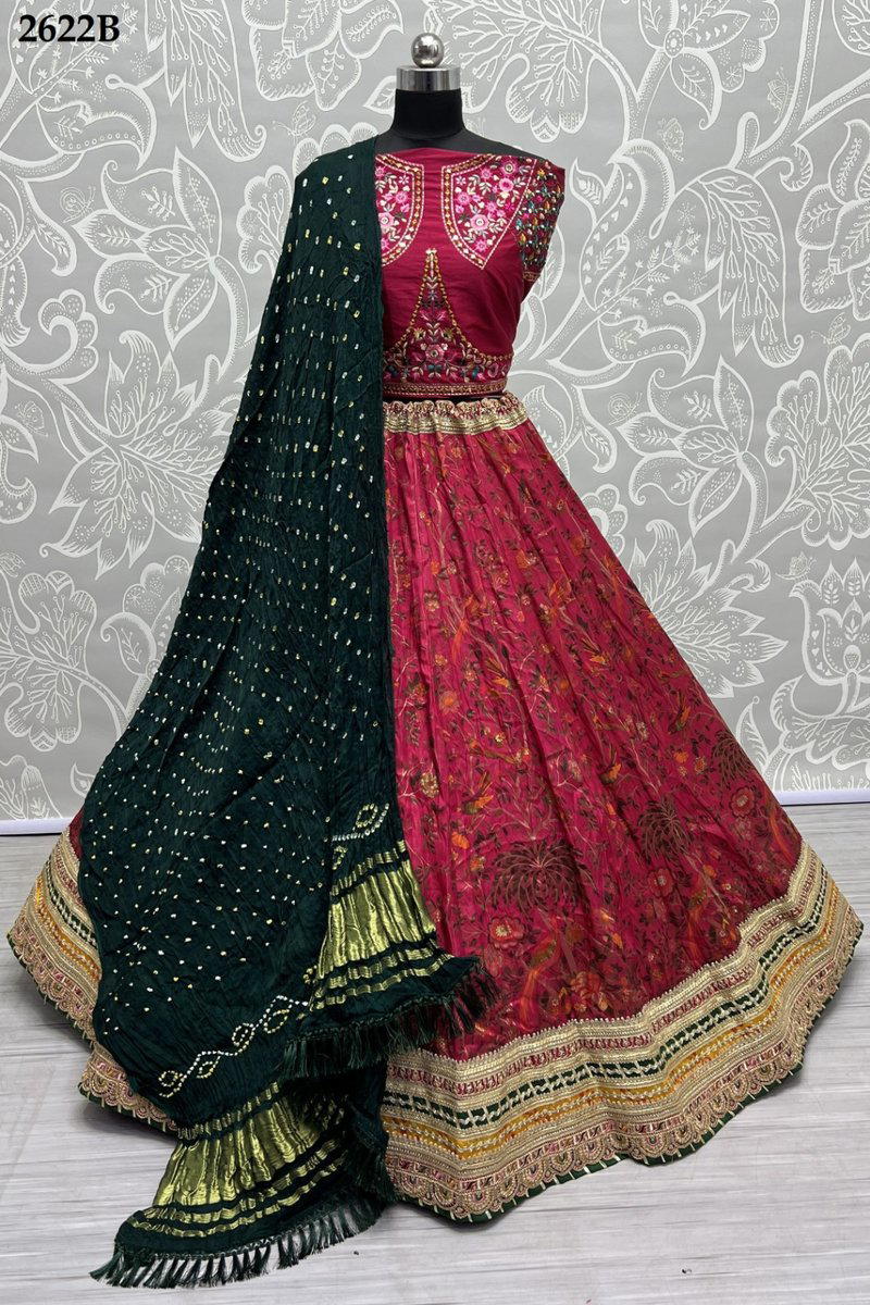 SERIES ‚Äì 2622A TO 2622C BY ANJANI ART EMBROIDERY LEHENGA CHOLI MANUFACTURER IN INDIA 1