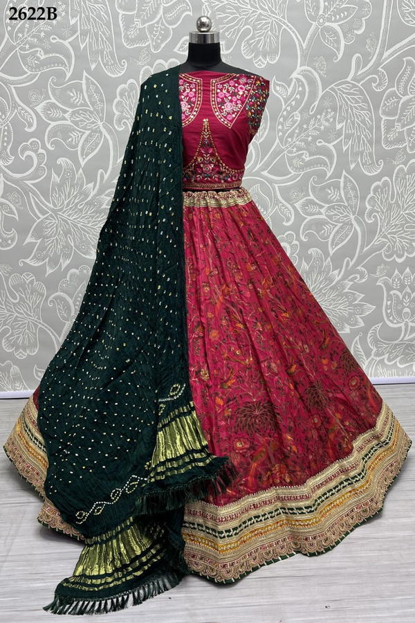 SERIES ‚Äì 2622A TO 2622C BY ANJANI ART EMBROIDERY LEHENGA CHOLI MANUFACTURER IN INDIA