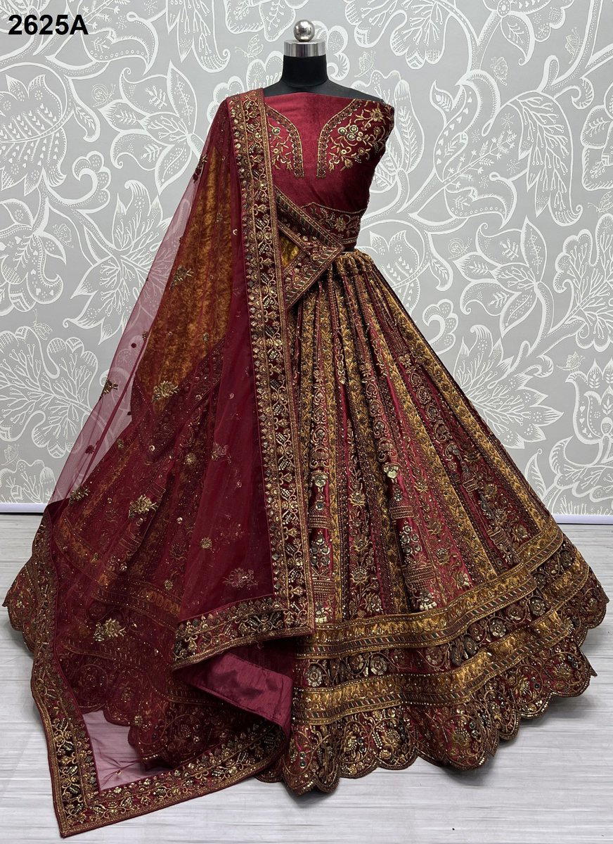 SERIES ‚Äì 2625A TO 2625D BY ANJANI ART FANCY EMBROIDERY LEHENGA CHOLI WHOLESALER IN INDIA 1