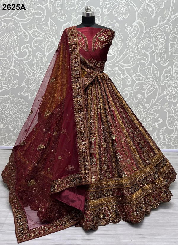 SERIES ‚Äì 2625A TO 2625D BY ANJANI ART FANCY EMBROIDERY LEHENGA CHOLI WHOLESALER IN INDIA