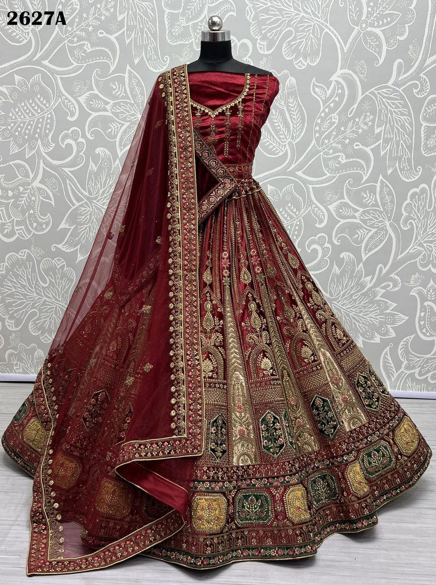 D.NO. 2627A & 2627B BY ANJANI ART EMBROIDERY LEHENGA CHOLI MANUFACTURER IN INDIA 1