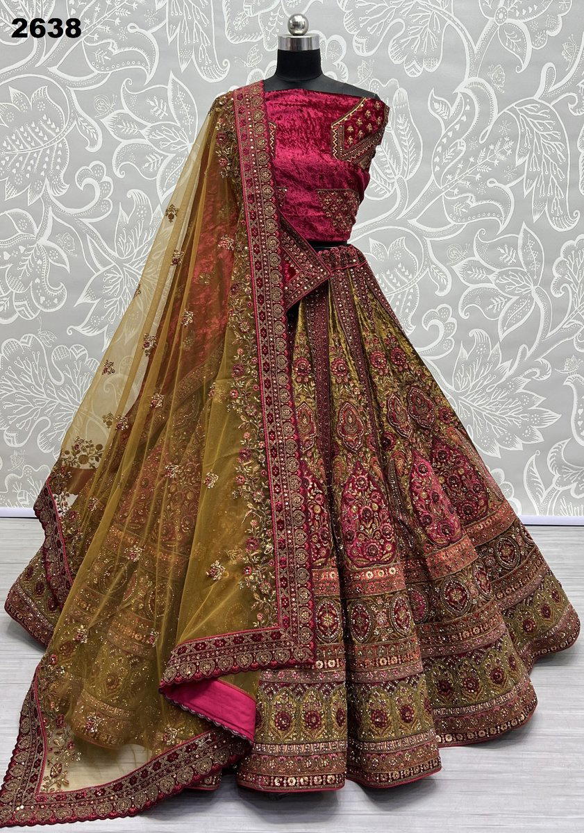D.NO. 2638 BY ANJANI ART EMBROIDERY LEHENGA CHOLI WHOLESALER IN INDIA 1