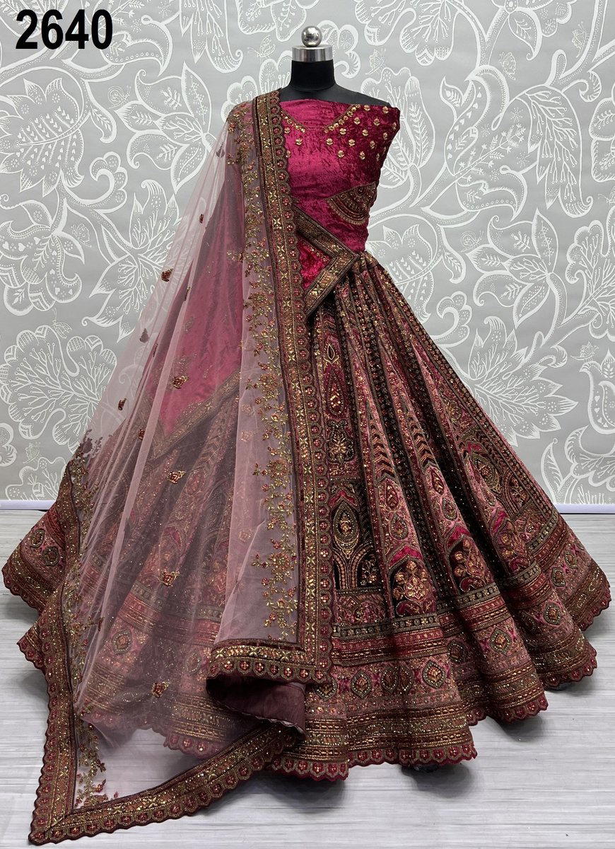 D.NO. 2640 BY ANJANI ART EMBROIDERY LEHENGA CHOLI LEHENGA CHOLI WHOLESALER IN INDIA 1