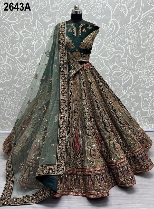 D.NO. 2643A & 2643B BY ANJANI ART DESIGNER LEHENGA CHOLI WHOLESALERS IN SURAT