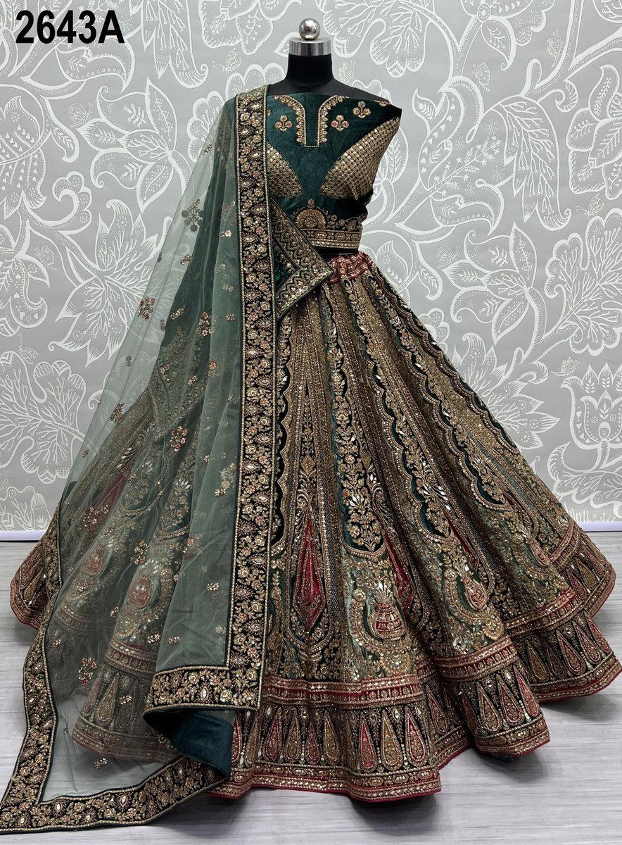 D.NO. 2643A & 2643B BY ANJANI ART DESIGNER LEHENGA CHOLI WHOLESALERS IN SURAT 1