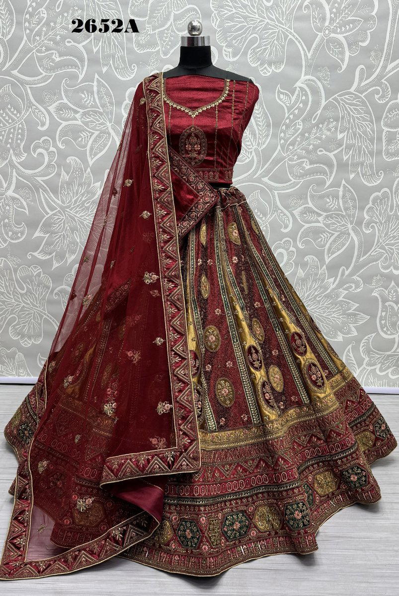 D.NO. 2652A & 2652B BY ANJANI ART EMBROIDERY LEHENGA CHOLI MANUFACTURER IN INDIA 1