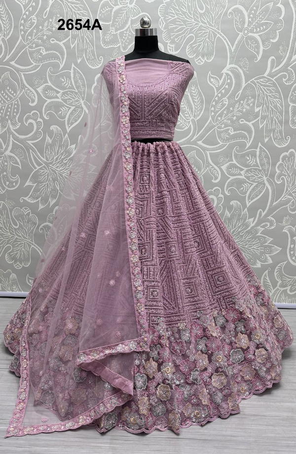 D.NO. 2654A TO 2654D BY ANJANI ART EMBROIDERY LEHENGA CHOLI WHOLESALER IN INDIA