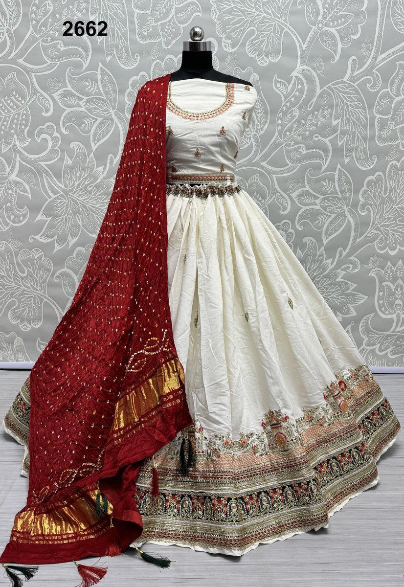 D.NO. 2662 BY ANJANI ART SILK LEHENGA CHOLI WHOLESALER IN INDIA 1