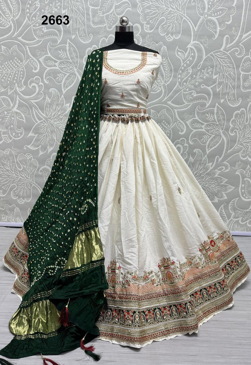 D.NO. 2663 BY ANJANI ART COTTON LEHENGA CHOLI MANUFACTURER IN INDIA 1