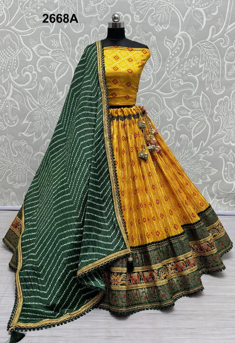 D.NO. 2668A BY ANJANI COTTON LEHENGA CHOLI WHOLESALER IN INDIA 1