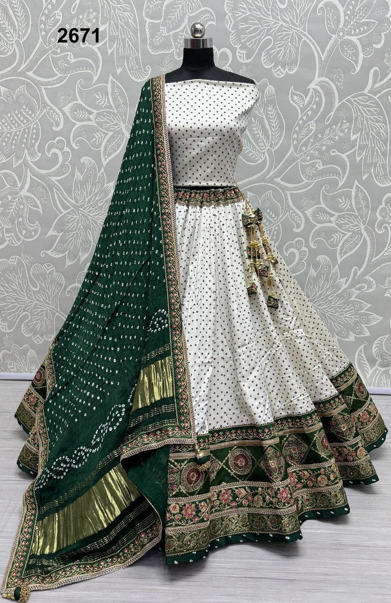 D.NO. 2671 BY ANJANI ART SILK LEHENGA CHOLI MANUFACTURER IN INDIA 1