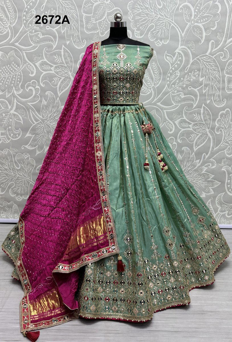 D.NO. 2672A & 2672B BY ANJANI ART GADWAL SILK LEHENGA CHOLI WHOLESALER IN INDIA 1