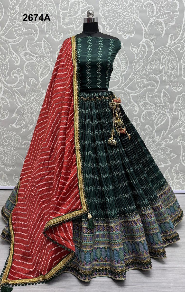 D.NO. 2674A TO 2674C BY ANJANI ART CHIFFON LEHENGA CHOLI MANUFACTURER IN INDIA 1