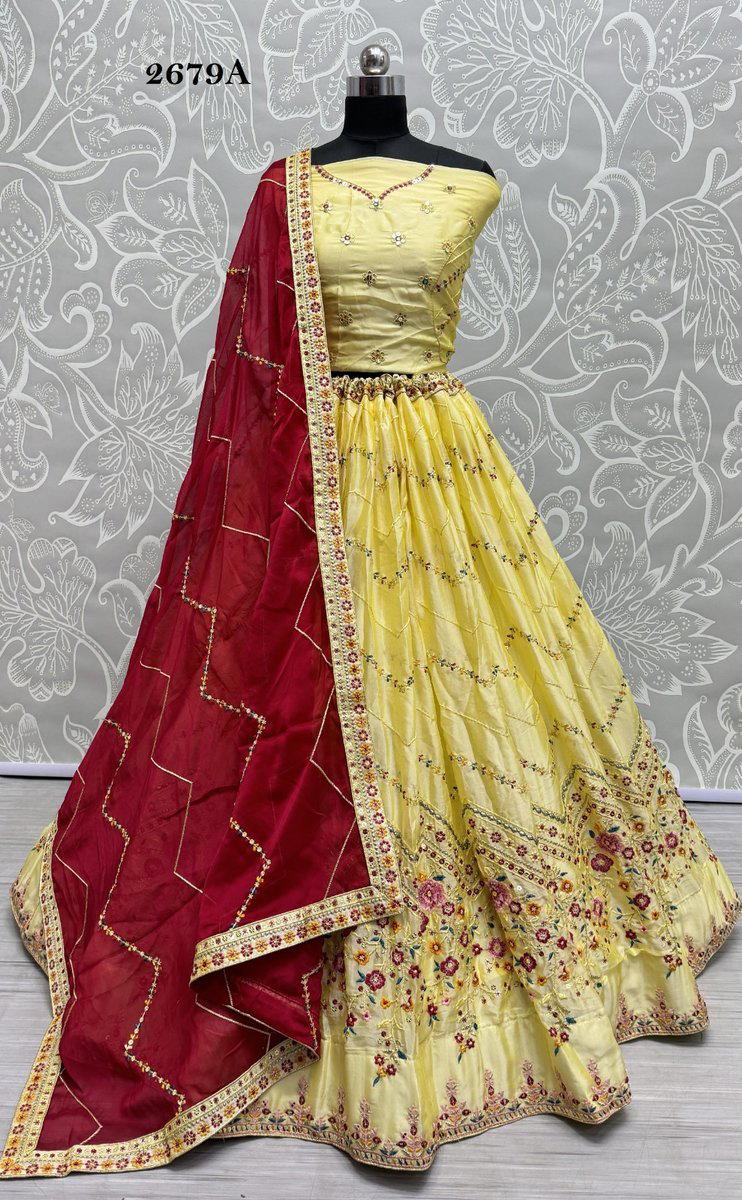 D.NO. 2679A TO 2679C BY ANJANI ART SILK LEHENGA CHOLI MANUFACTURER IN INDIA 1