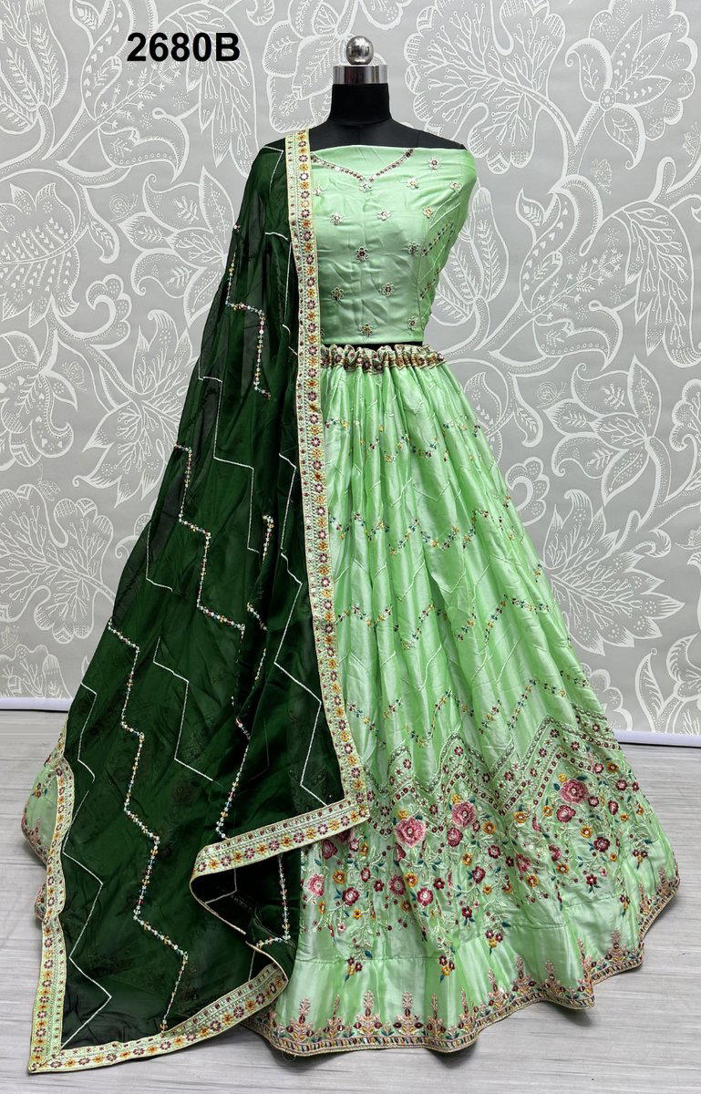 SERIES 2680A TO 2680C BY ANJANI ART RANGOLI SILK LEHENGA CHOLI WHOLESALER IN INDIA 1