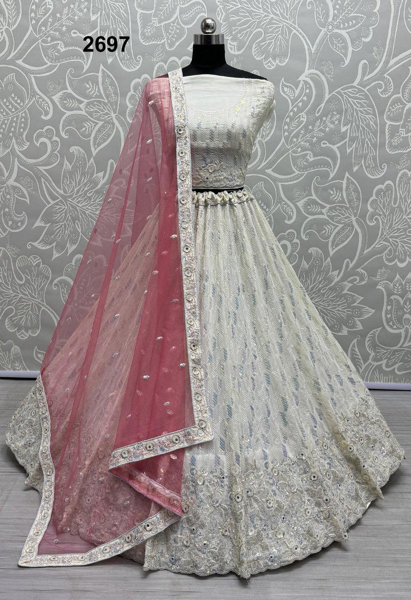 ANJANI ART 2697 DESIGNER WEDDING GEORGETTE LEHENGA CHOLI WHOLESALER IN INDIA 1