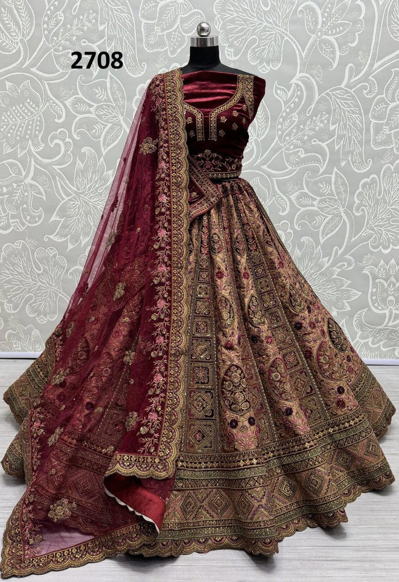 ANJANI ART 2708 DESIGNER WEDDING LEHENGA CHOLI WHOLESALER IN INDIA 1