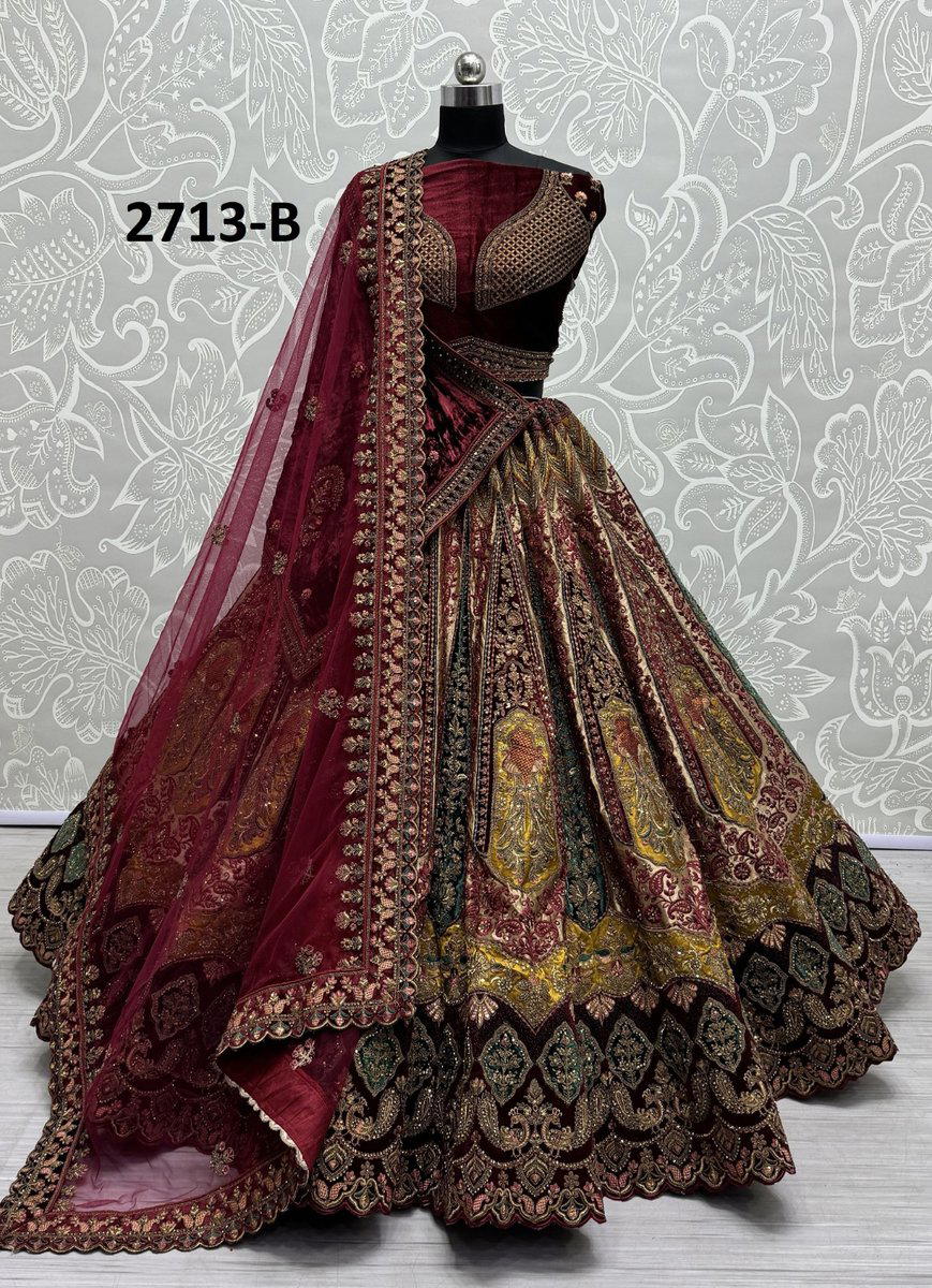 ANJANI ART 2713A & 2713B DESIGNER WEDDING LEHENGA CHOLI WHOLESALER IN INDIA 1