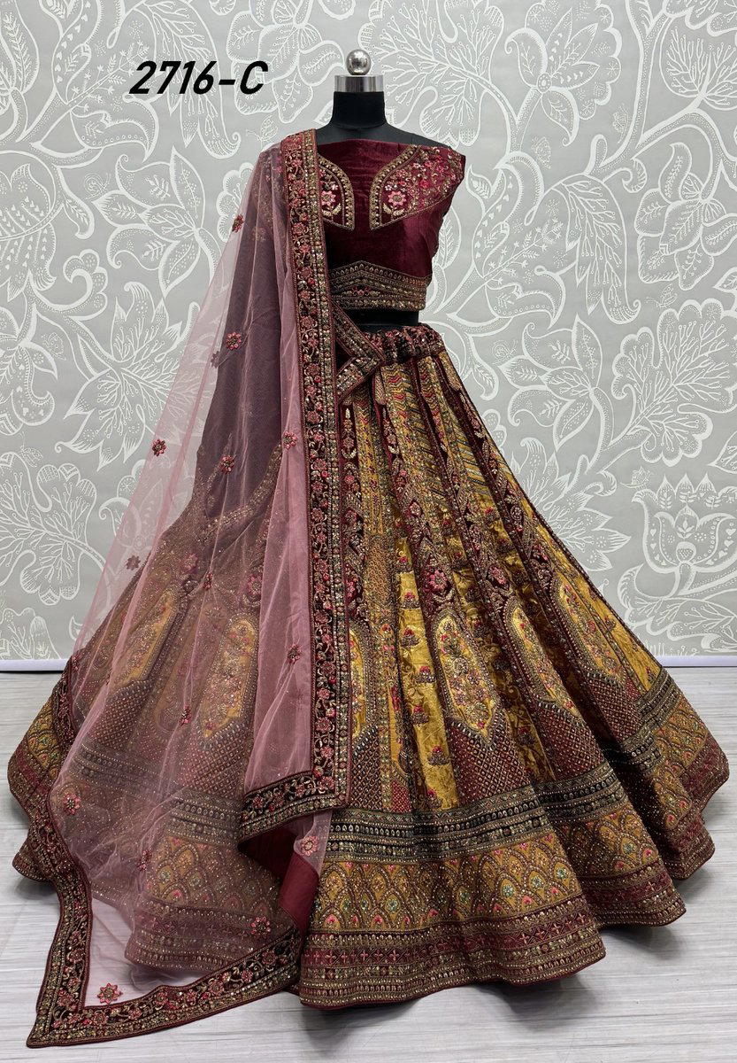 ANJANI ART 2716A TO 2716C DESIGNER WEDDING LEHENGA CHOLI WHOLESALER IN SURAT 1
