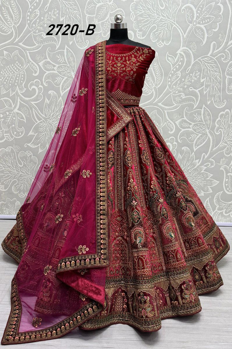 ANJANI ART 2720A & 2720B DESIGNER WEDDING LEHENGA CHOLI WHOLESALER IN SURAT 1