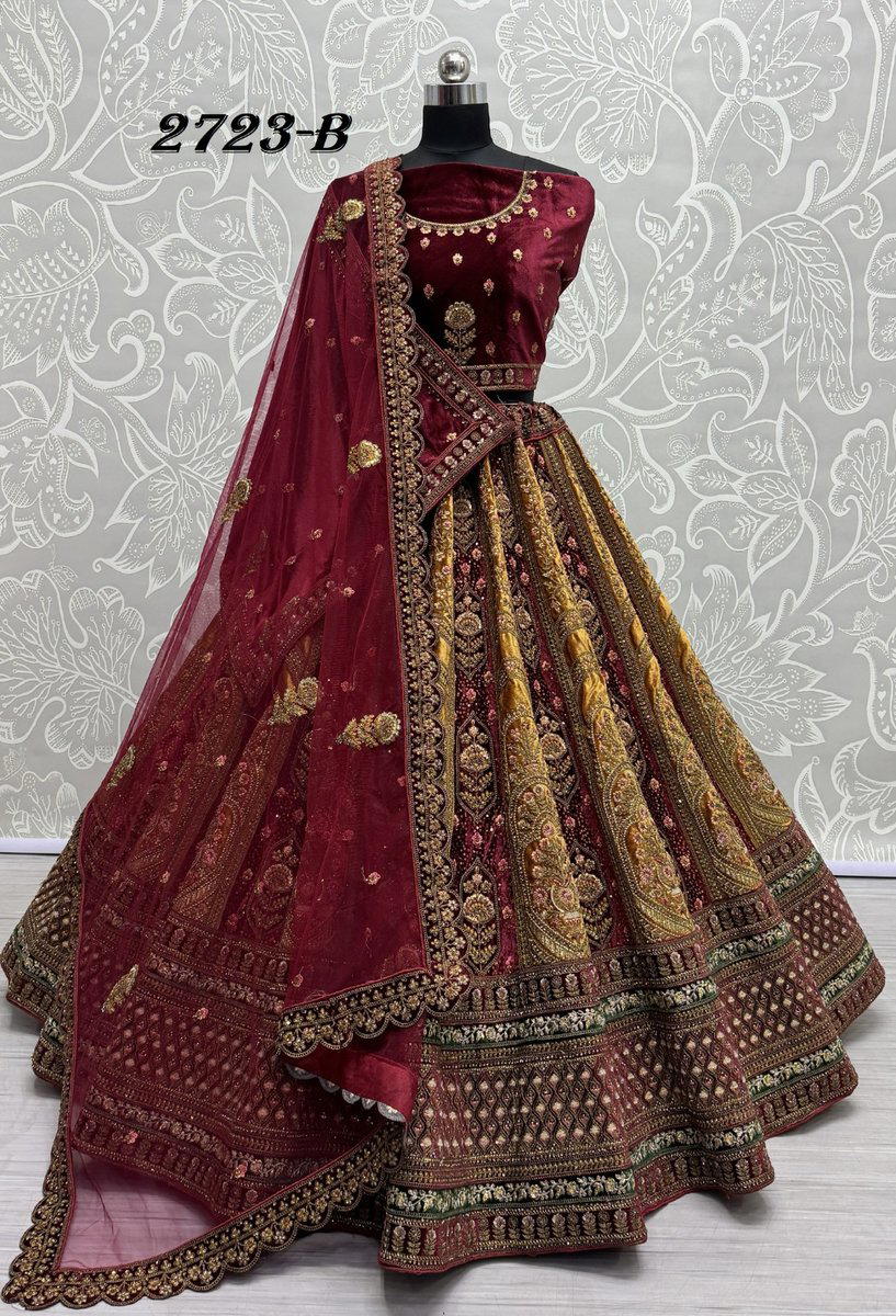 ANJANI ART 2723A & 2723B DESIGNER WEDDING LEHENGA CHOLI WHOLESALER IN SURAT 1