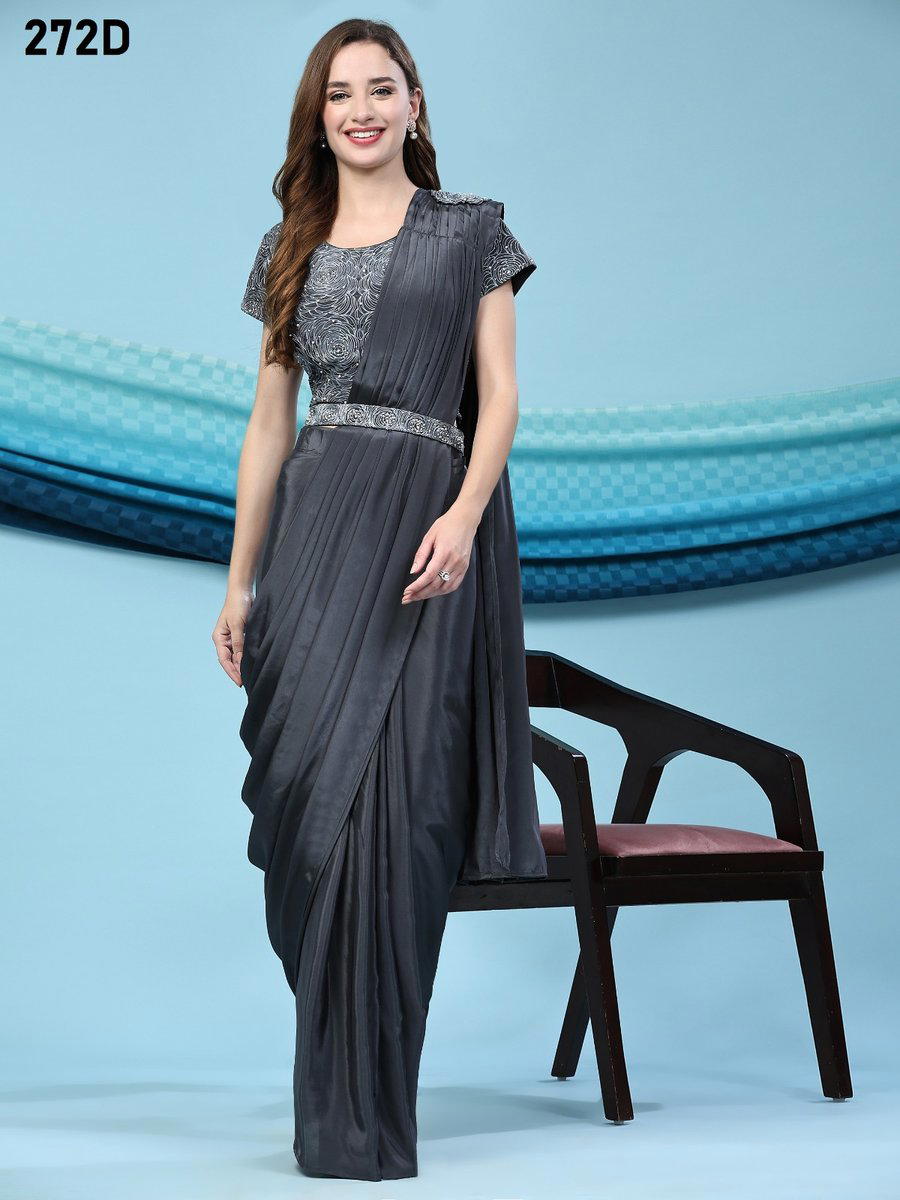 D.NO. 272A TO 272D BY AMOHA SILK SATIN SAREE MANUFACTURER IN IDIA 1