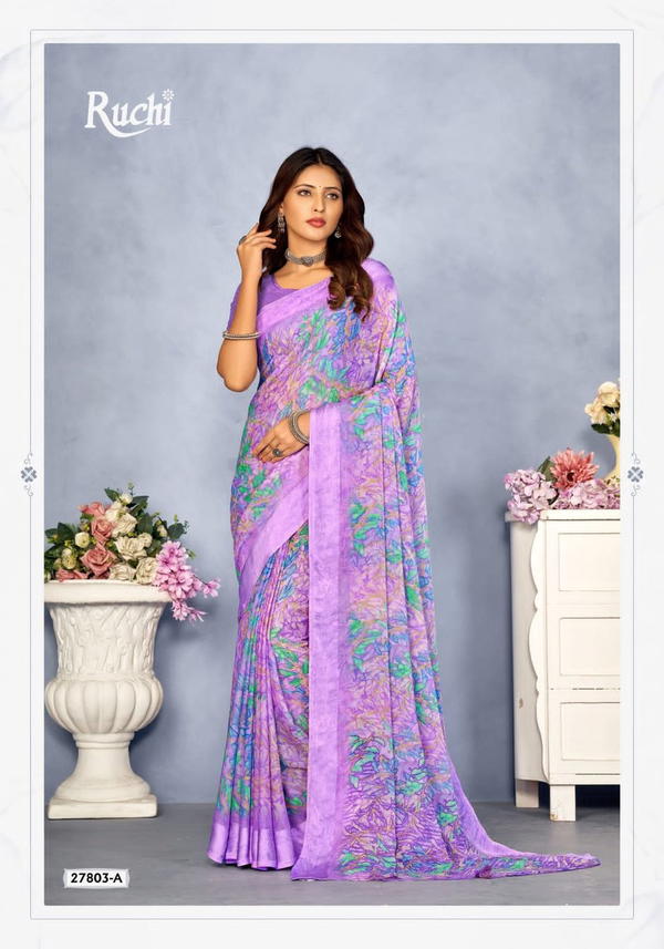 CHERRY VOL-37 BY RUCHI CHIFFON SAREE MANUFACTURER IN INDIA