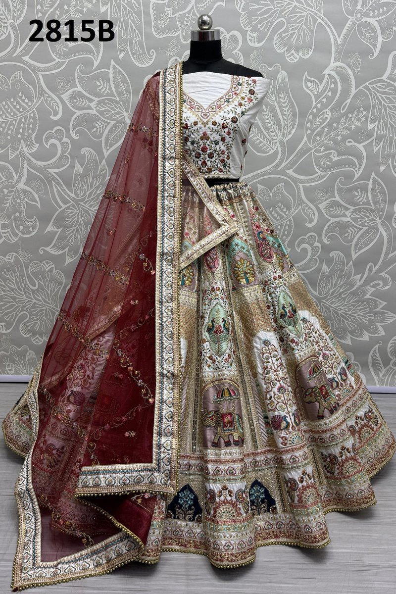 ANJANI ART 2815A & 2815B DESIGNER SILK WEDDING LEHENGA CHOLI WHOLESALER IN INDIA 1