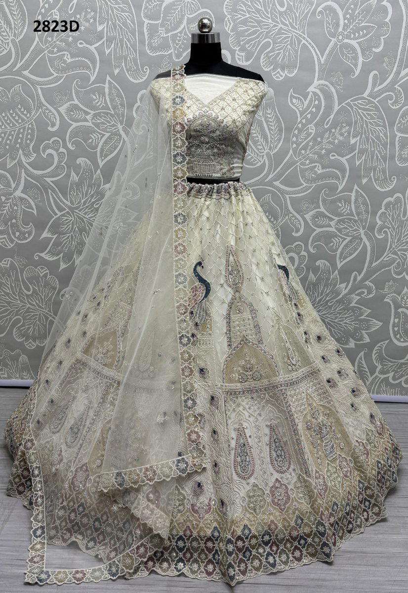 ANJANI ART 2823A TO 2823D DESIGNER NET LEHENGA CHOLI WHOLESALER IN INDIA 1