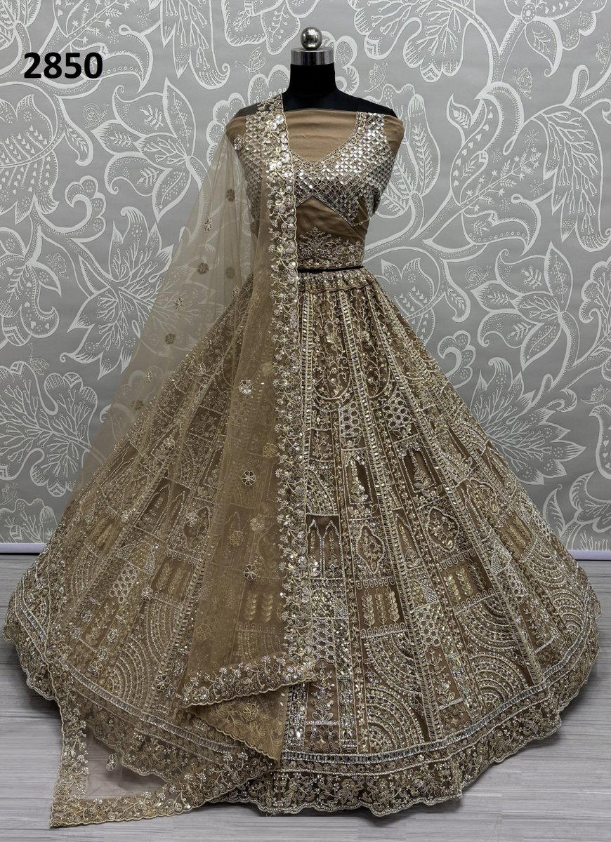 ANJANI ART 2850 DESIGNER NET WEDDING LEHENGA CHOLI WHOLESALER IN INDIA 1