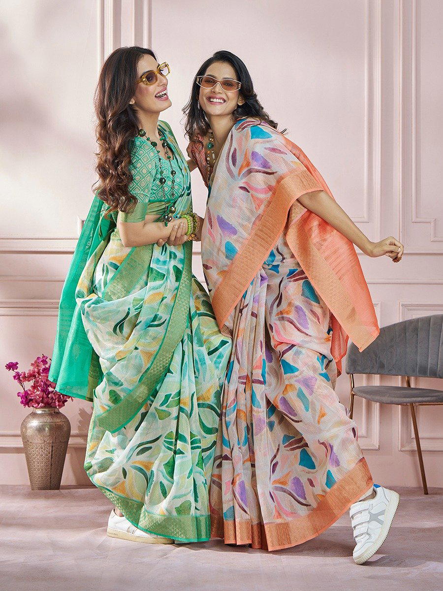 RAJPATH BLISS STYLE 910001 TO 910006 DESIGNER PRINTED SILK SAREE WHOLESALER IN SURAT 1