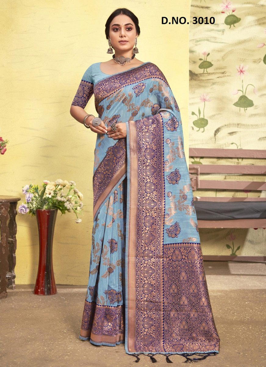 SANGAM VASU PUJYA VOL-4 3009 TO 3014 DESIGNER PRINTED SAREE WHOLESALER IN SURAT 1