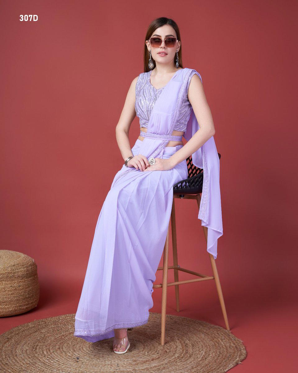 D.NO. 307A TO 307E BY AMOHA GEORGETTE SAREE MANUFACTURER IN INDIA 1