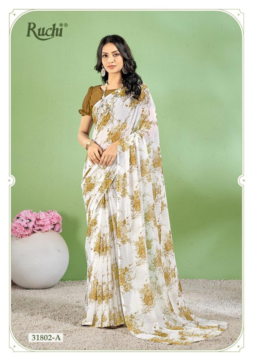 STAR CHIFFON VOL 154 BY RUCHI CHIFFON SAREE WHOLESALER IN INDIA 1