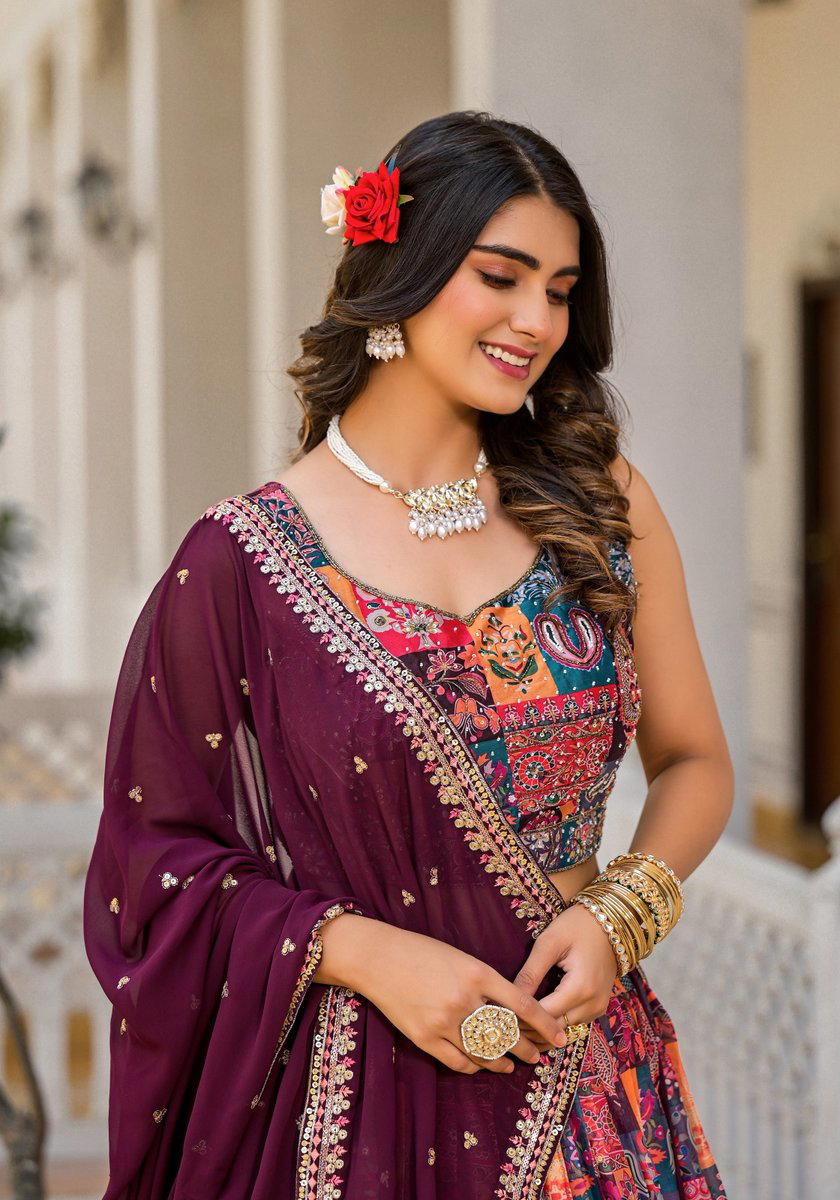 TEJASVEE AGNIDHARA 36001 TO 36003 DESIGNER GEORGETTE LEHENGA CHOLI WHOLESALER IN INDIA 1