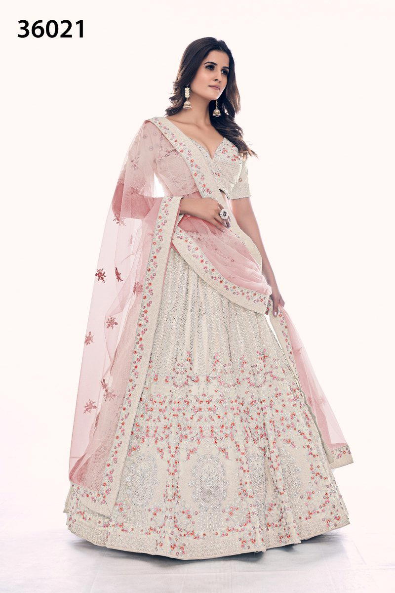 POSHAK VOL-4 BY ARYA DESIGNER SOFT NET LEHENGA CHOLI WHOLESALER IN INDIA 1