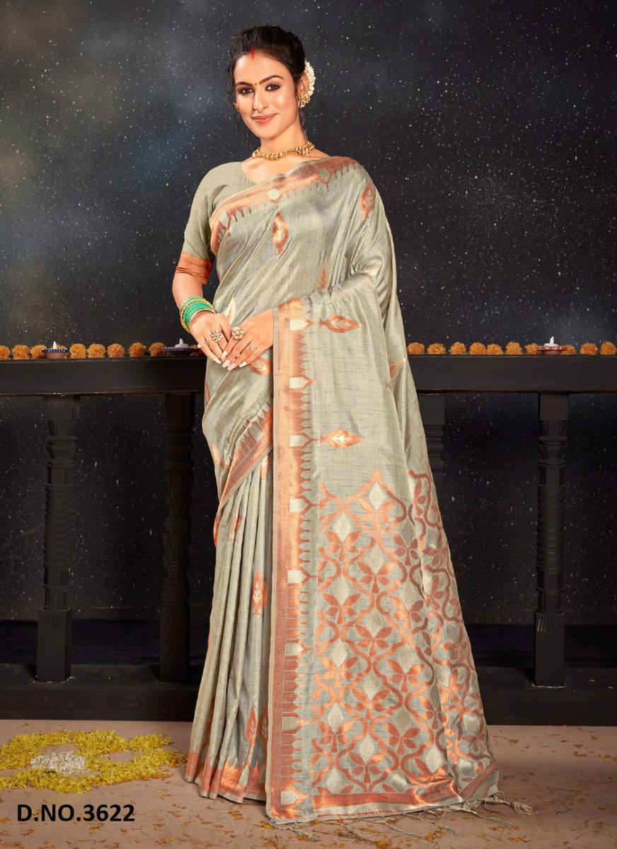 SANGAM ROSHNI SILK 3622 TO 3627 DESIGNER SILK SAREE WHOLESALER IN SURAT 1