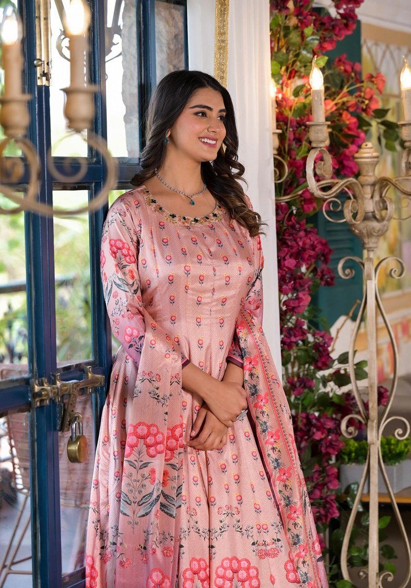 TEJASVEE SAMYUKTA 37001 TO 37004 DESIGNER DOLA SILK GOWN WHOLESALER IN INDIA 1