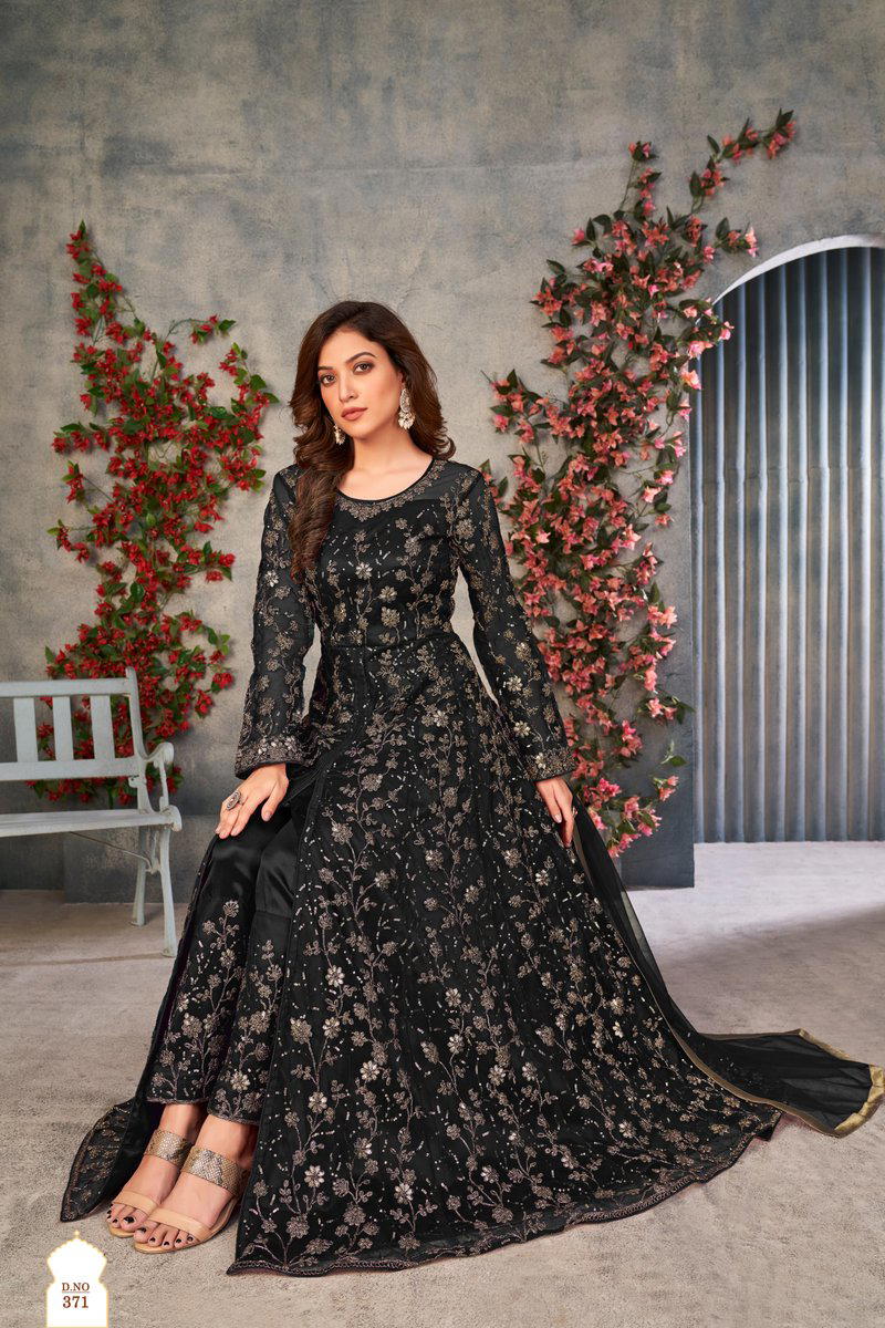 ANJUBAA ANJUBAA VOL-37 371 TO 374 DESIGNER NET GOWN WHOLESALER IN INDIA 1
