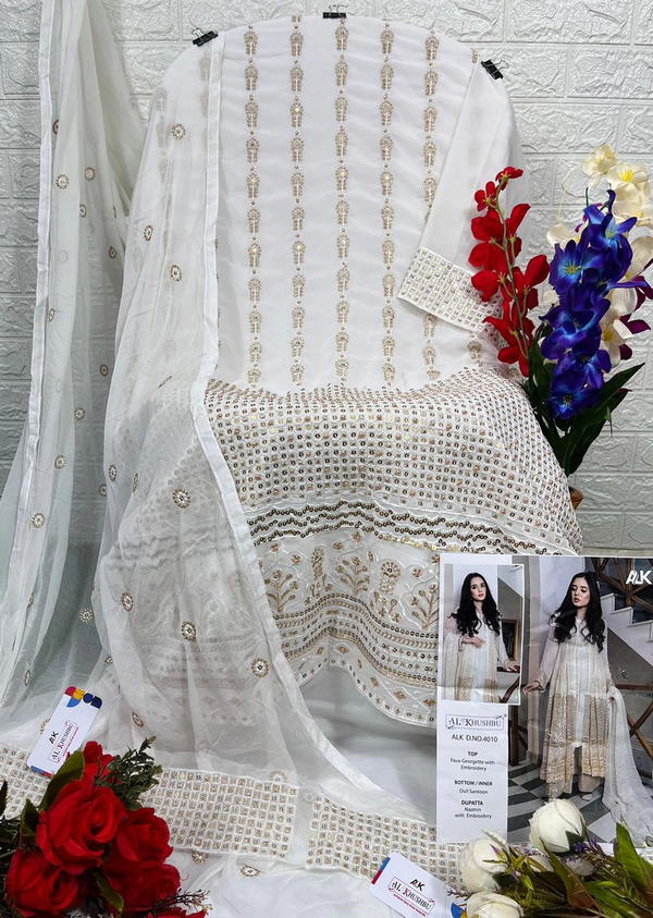 D.NO. 4010 BY ALK GEORGETTE SALWAR KAMEEZ WHOLESALER IN INDIA