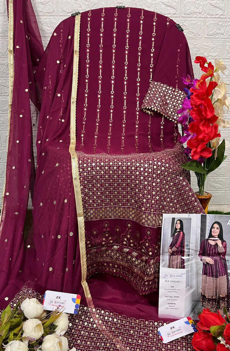 D.NO – 4011 BY ALK HEAVY EMBROIDERY SALWAR KAMEEZ WHOLESALER IN INDIA 1