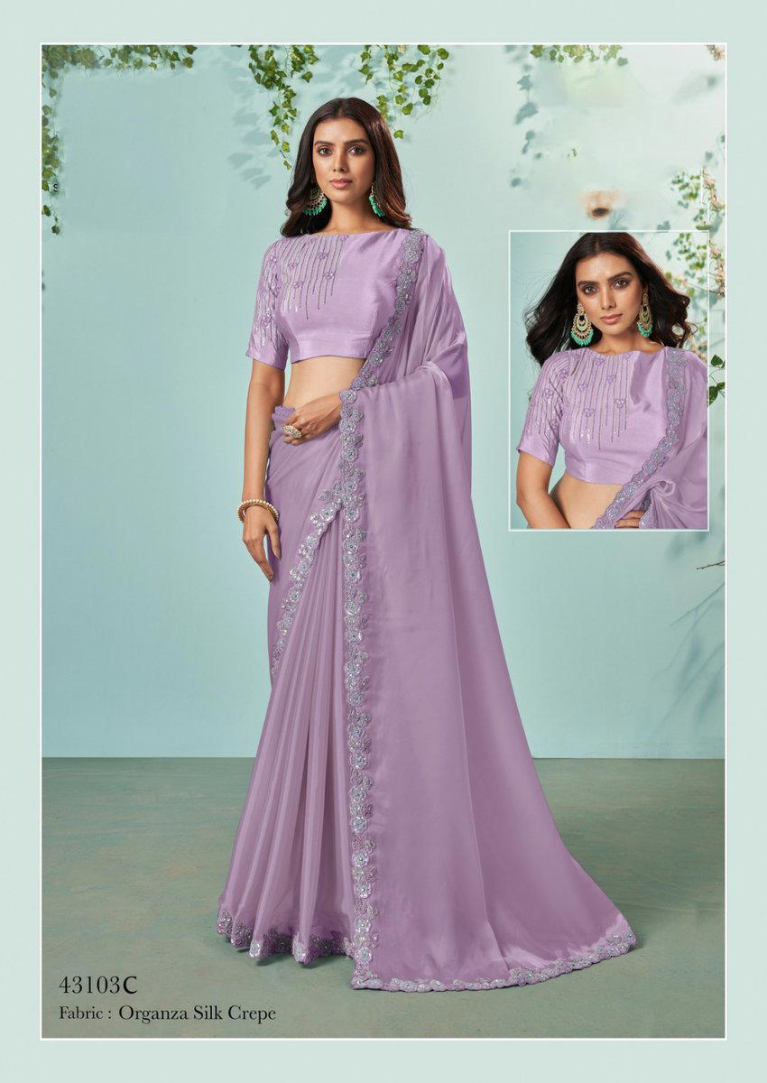 IKSHITA 43103-C & 43108-B BY MAHOTSAV PARTY WEAR SAREE MANUFACTURER IN INDIA 1