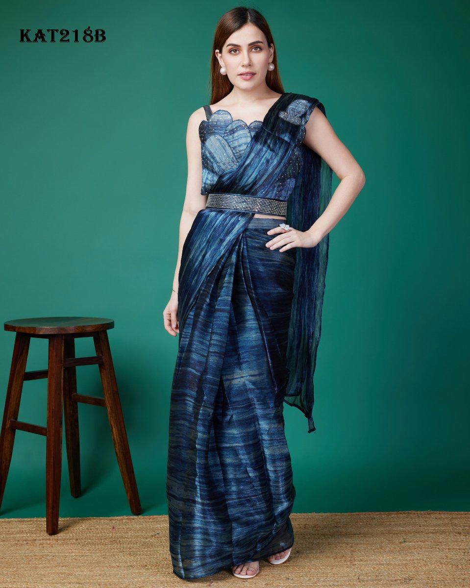 D.NO. KAT218A TO KAT218D BY AMOHA PARTY WEAR SAREE WHOLESALER IN INDIA 1