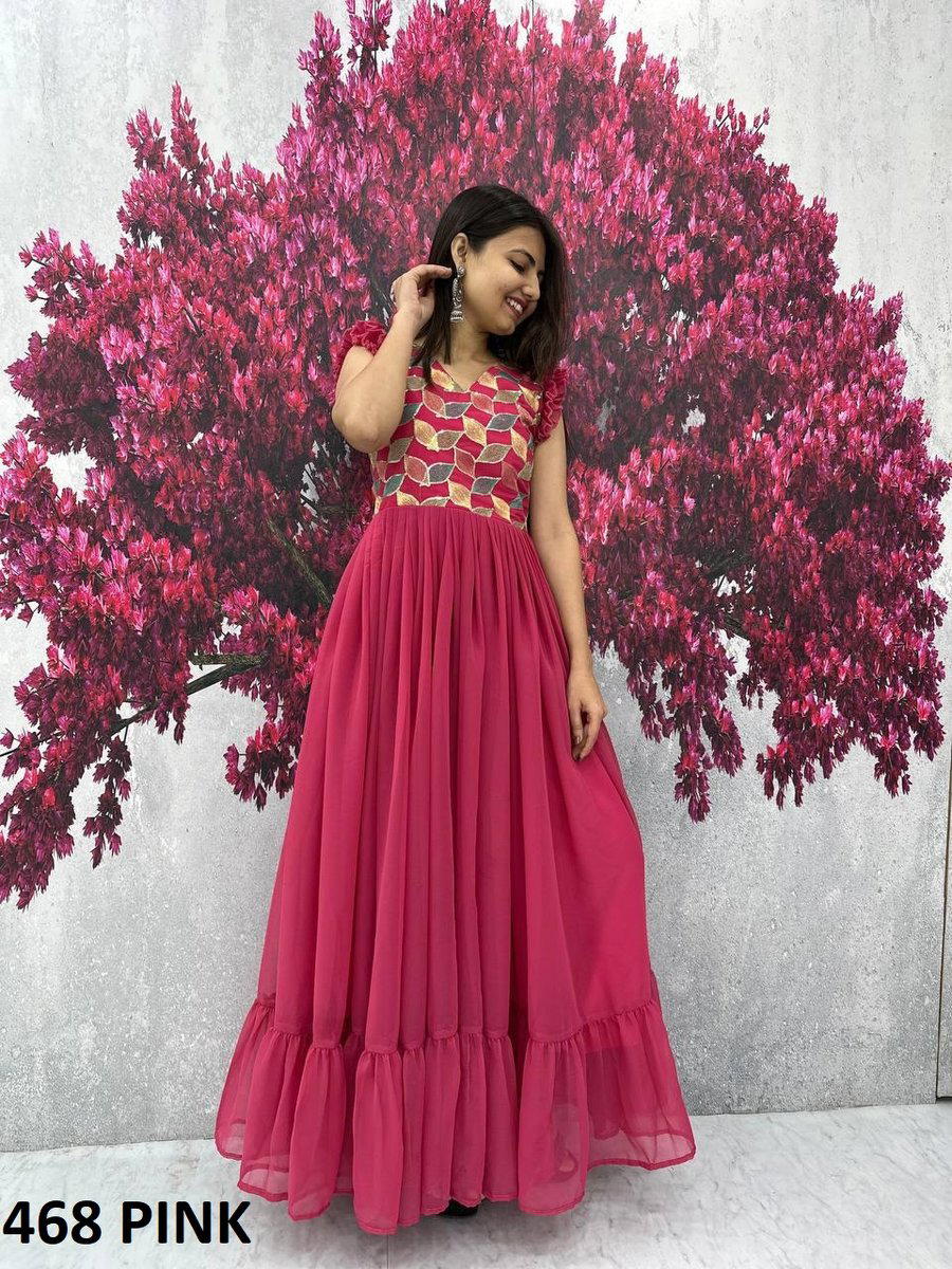PRISHA 468 DESIGNER GEORGETTE GOWN WHOLESALER IN INDIA 1