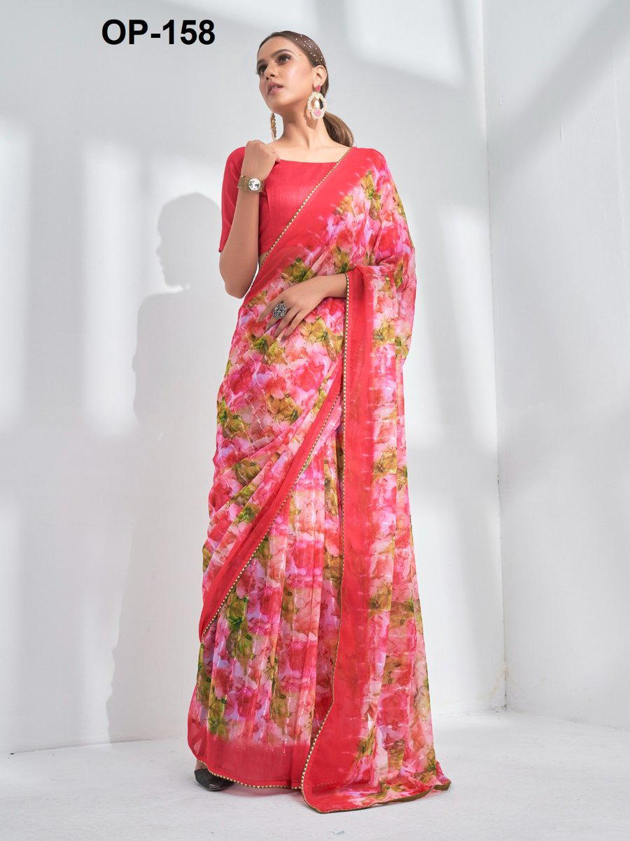 D.NO. OP 158 BY LAXMINAM GEORGETTE SAREE MANUFACTURER IN INDIA 1
