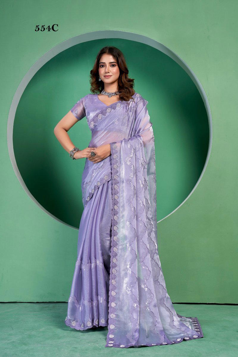D.NO. 554A TO 554E BY SUMA DESIGNER BURBERRY SAREE WHOLESALER IN INDIA 1