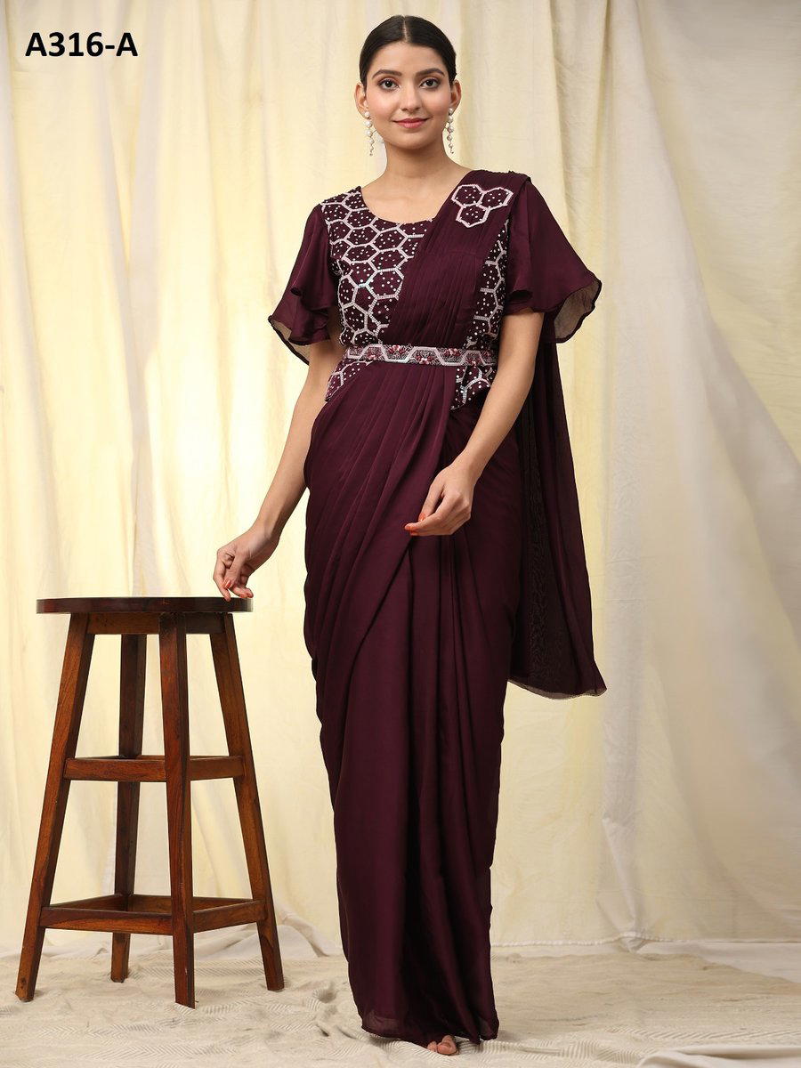 D.NO. A316-A TO A316-D BY AMOHA SATIN SAREE WHOLESALER IN INDIA 1