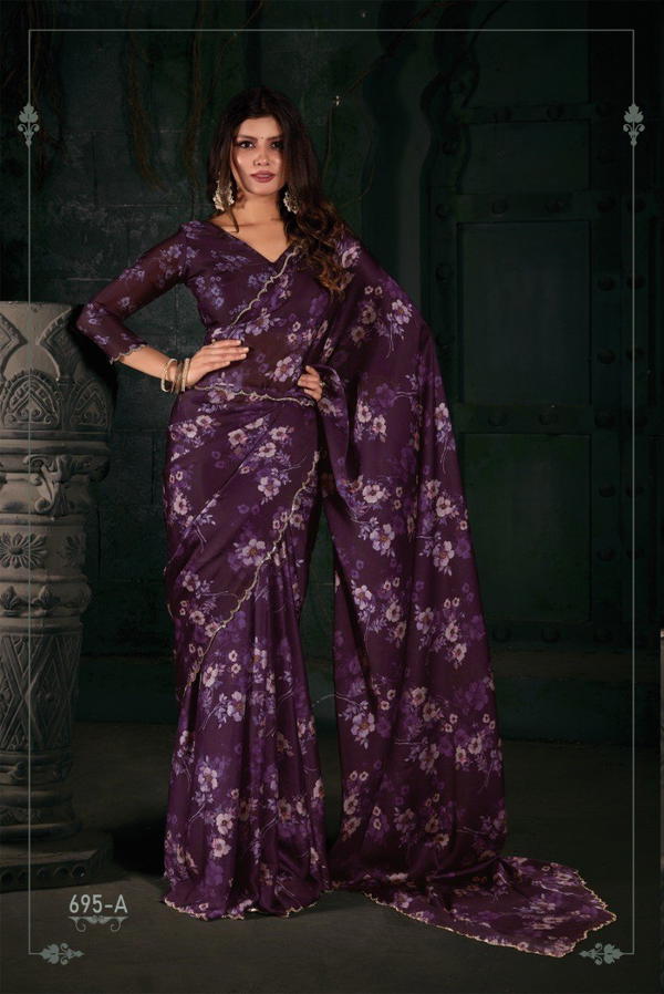 D.NO. 695A TO 695E BY MEHEK PRINTED SAREE WHOLESALER IN SURAT