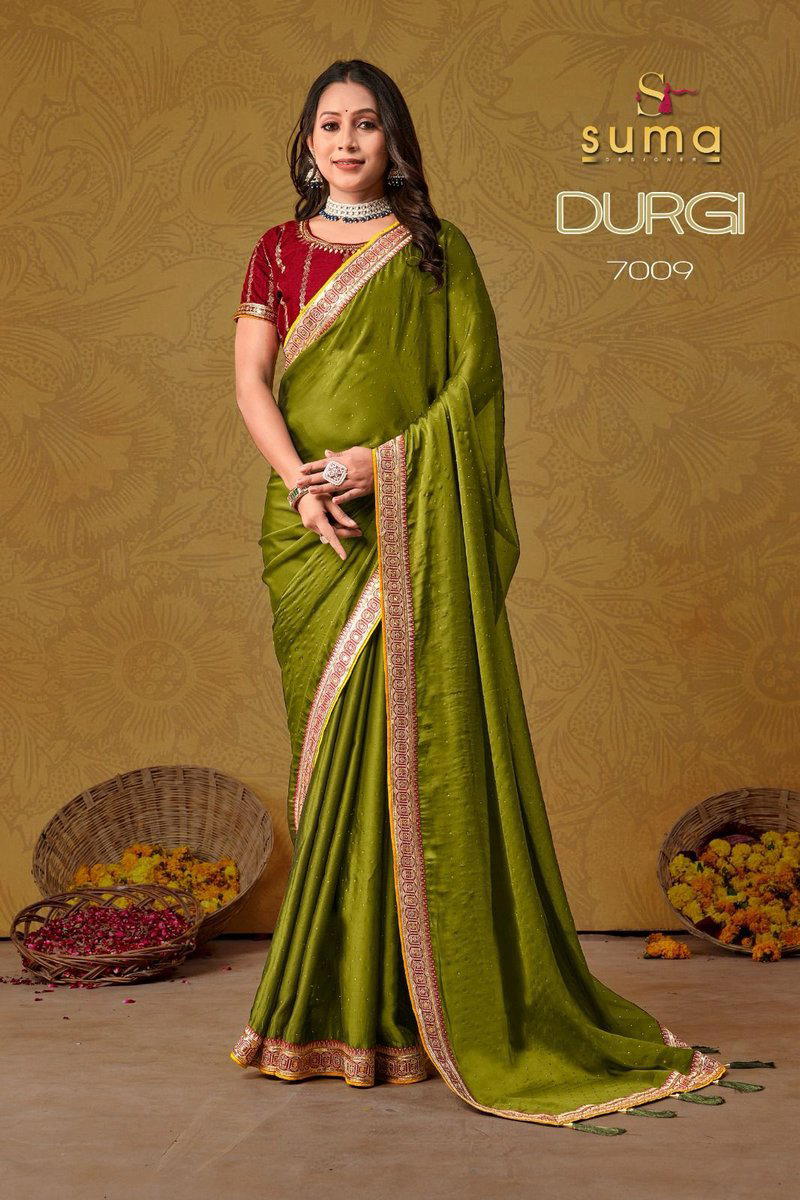 SUMA DESIGNER DURGI 7001 TO 7009 DESIGNER SAREE WHOLESALER IN INDIA 1